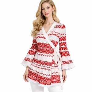 Embroidery Wrap Top The Heloise